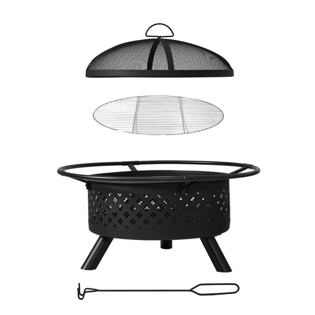 迅速発送！焚き火台　キャンプグッズ　二次燃焼　バーベキューコンロ　BLACK