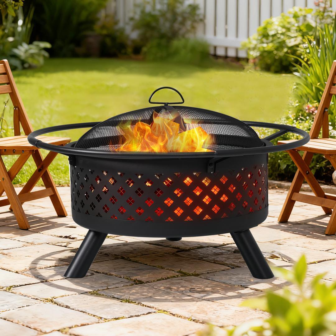 迅速発送！焚き火台　キャンプグッズ　二次燃焼　バーベキューコンロ　BLACK