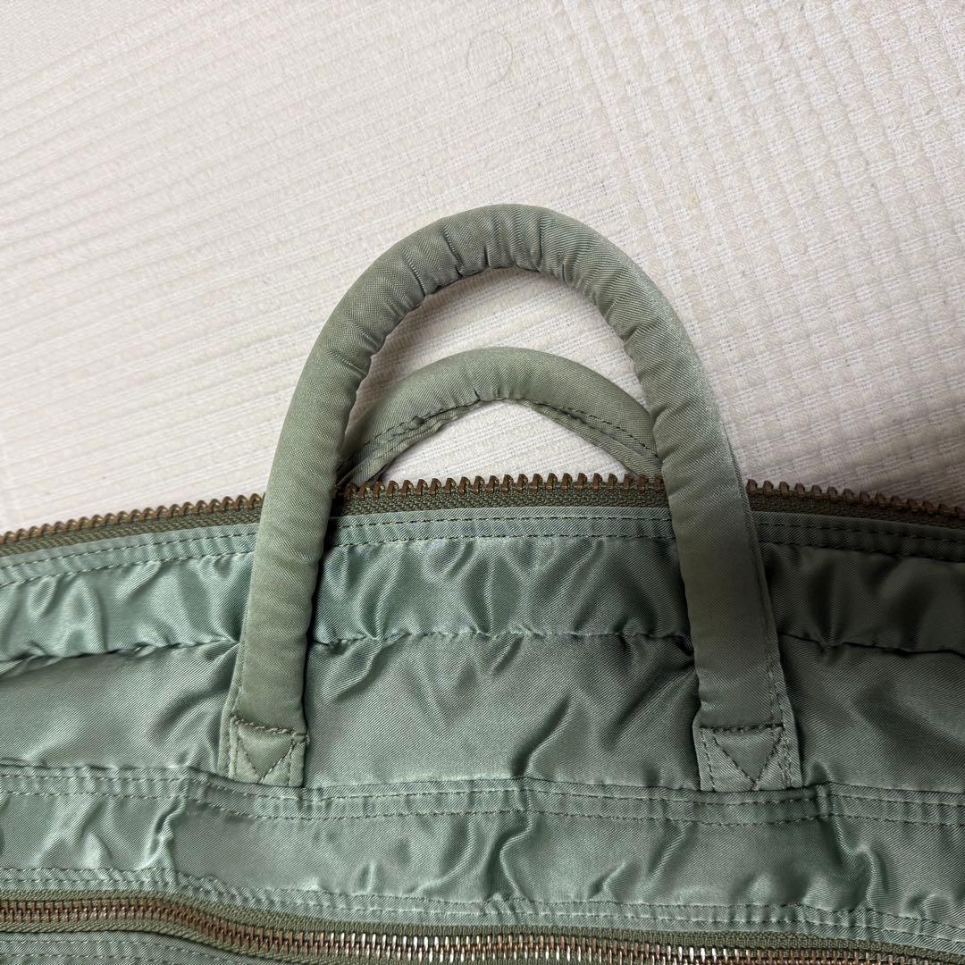 PORTER タンカー 2WAY ブリーフケース 大きめ グリーン ストラップ付
