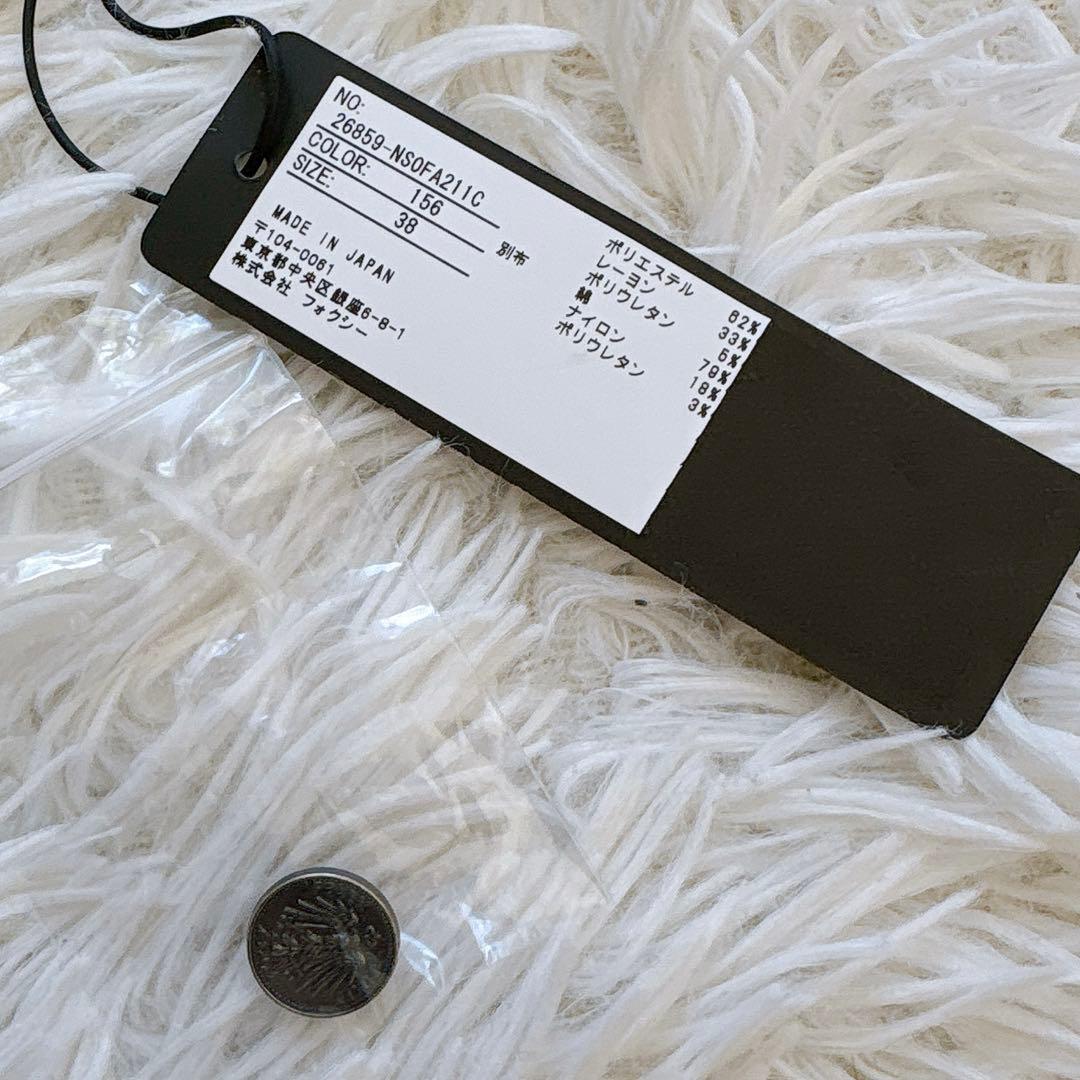 美品✨ フォクシーニューヨーク 付け襟 パフスリーブ ワンピース 濃紺 38