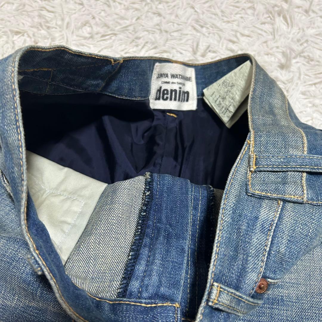 ジュンヤワタナベコムデギャルソン クロコ ドッキング デニムスカート チェック