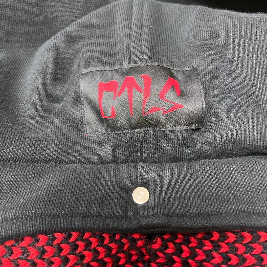 新品 CVTVLIST カタリスト CTLS フードマフラー パーカー ニット黒