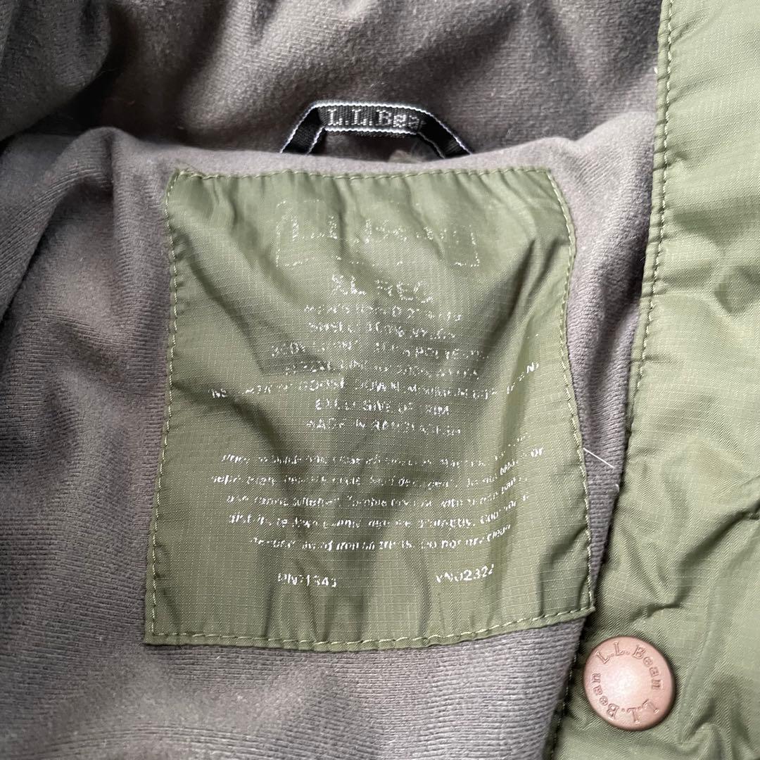 L.L.Bean down puffer jacket ヌプシ　短丈　カーキ