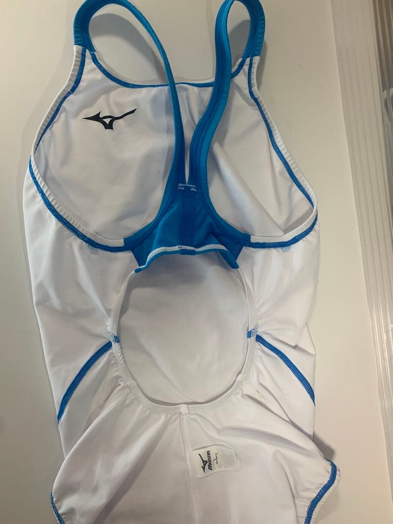 Mizuno 競泳用水着 L ホワイト/ブルー Mizuno 競泳用水着 L ホワイト