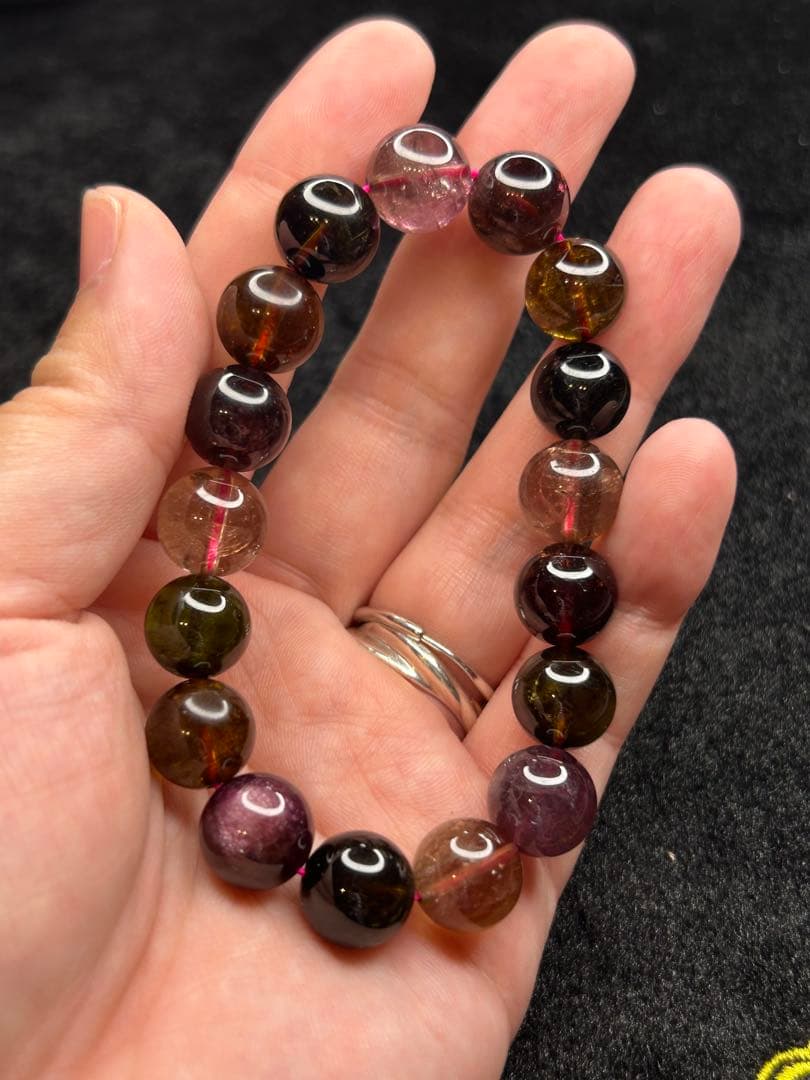 大玉トルマリン ウォーターメロン マルチカラーブレスレット 箱付き