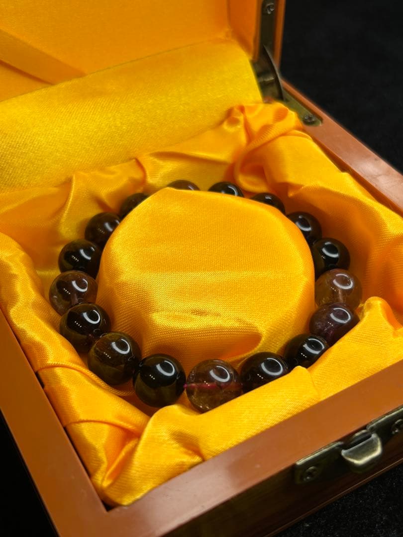 大玉トルマリン ウォーターメロン マルチカラーブレスレット 箱付き