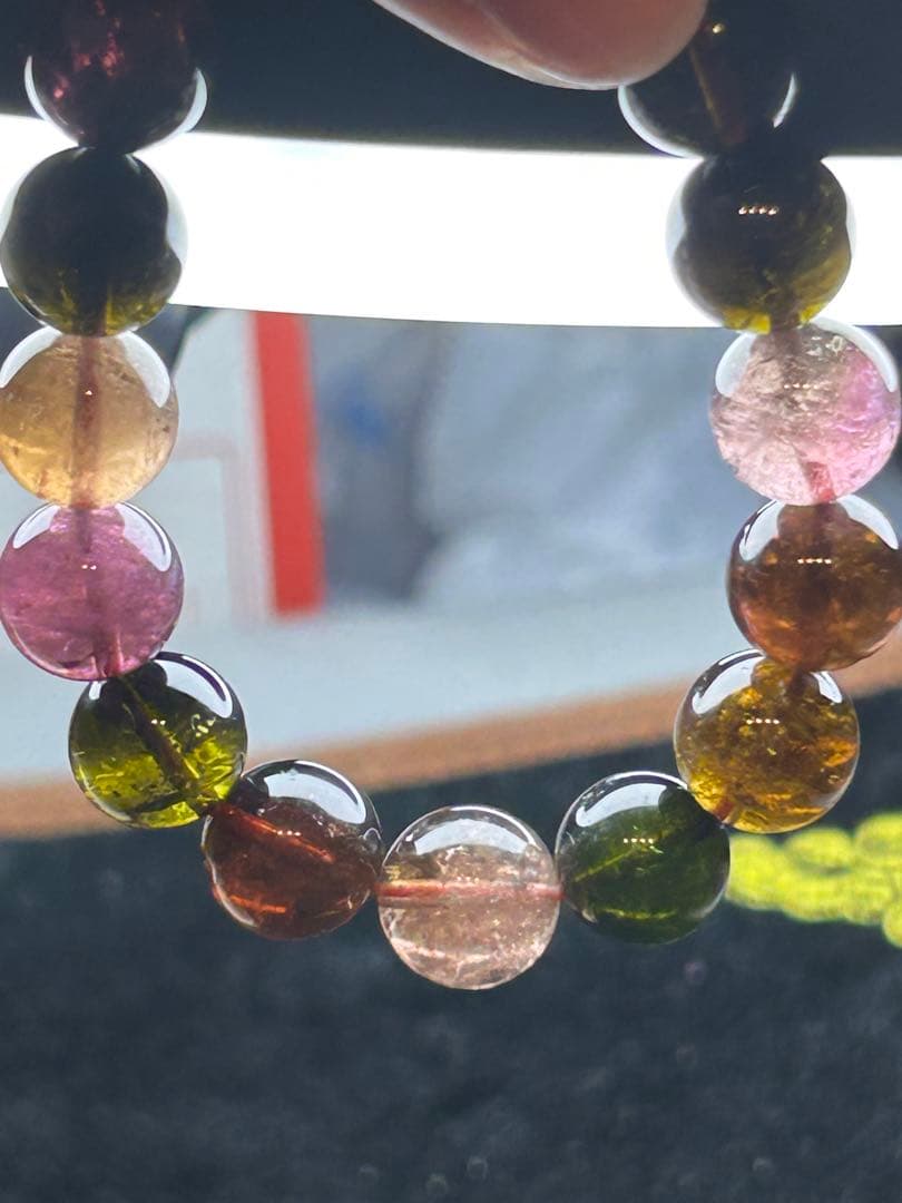 大玉トルマリン ウォーターメロン マルチカラーブレスレット 箱付き