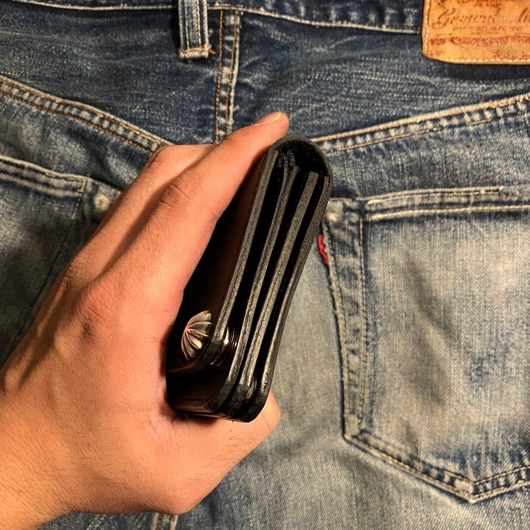 お札が折れない！ミドルトラッカーウォレット アポロコンチョ シルバー