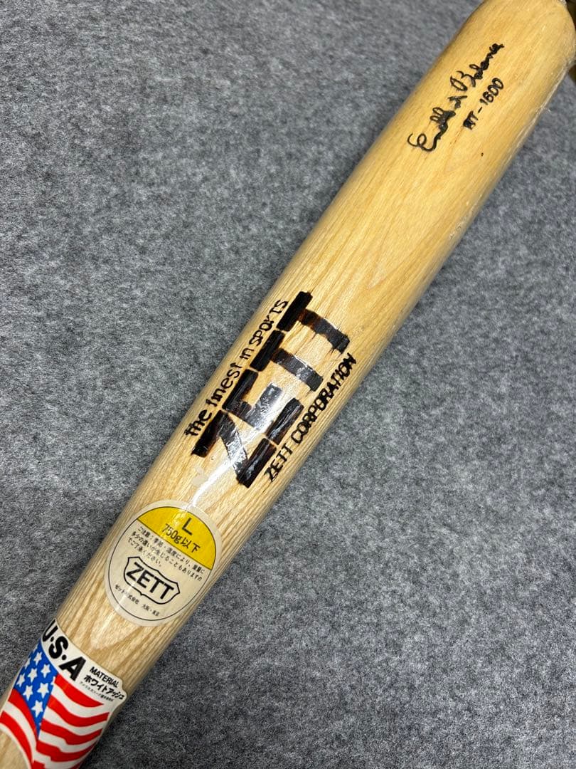 ZETT一般軟式用木製ヴィンテージバット　新品未使用品　昭和当時物　焼印ZETT