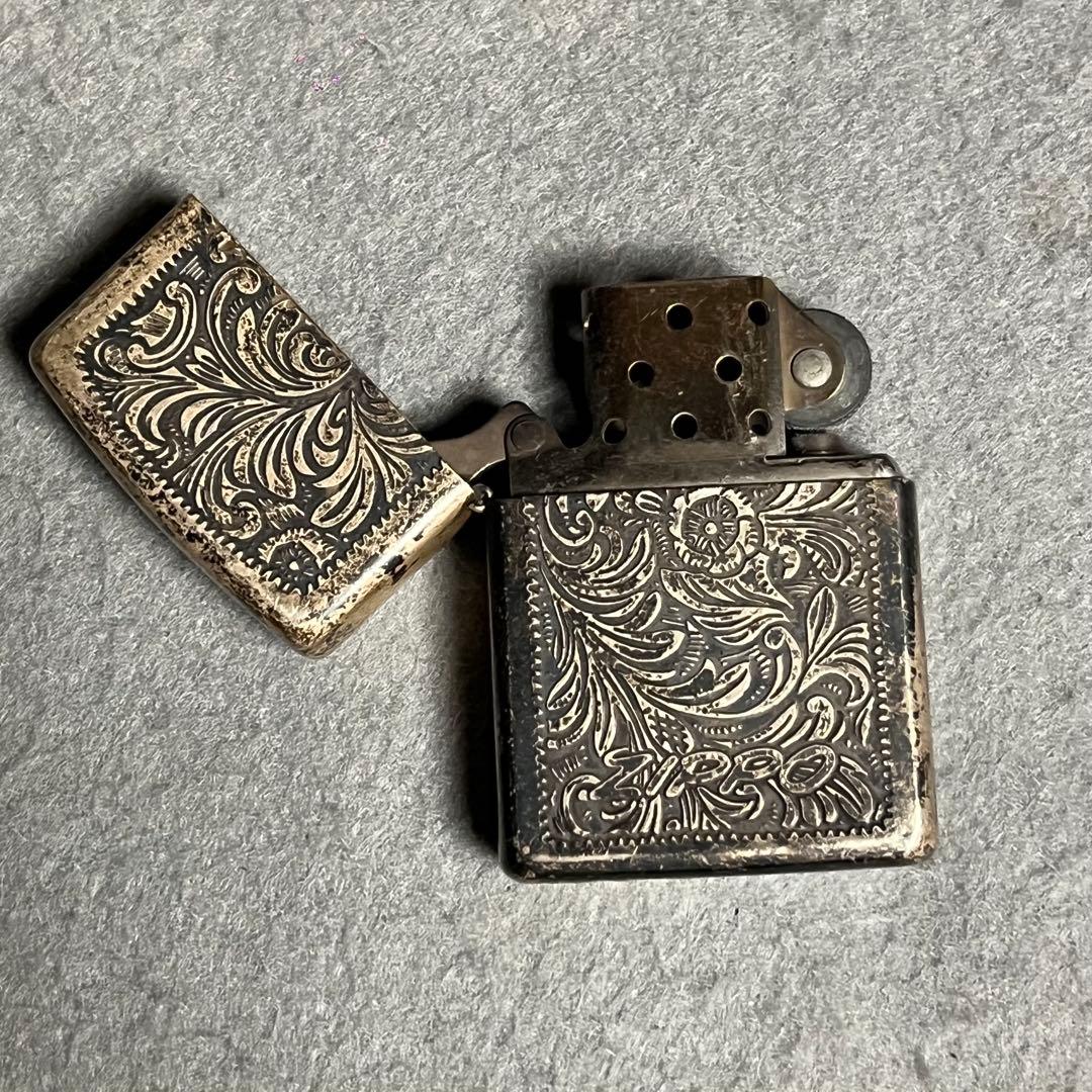 ビンテージ ZIPPO STERLING 1995 ベネチアン柄 シルバー