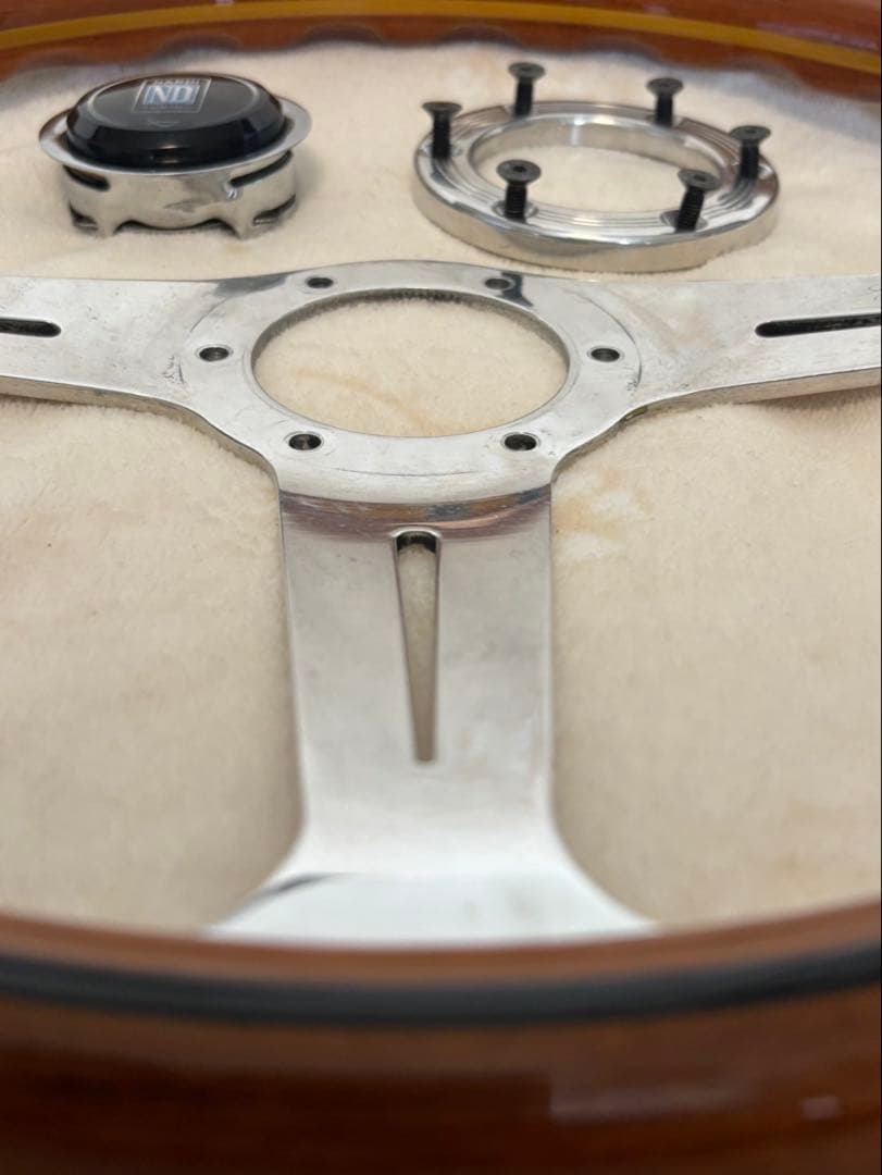 ★NARDIクラシック ウッド サイドスポーク φ36.5ホーンボタン リング付