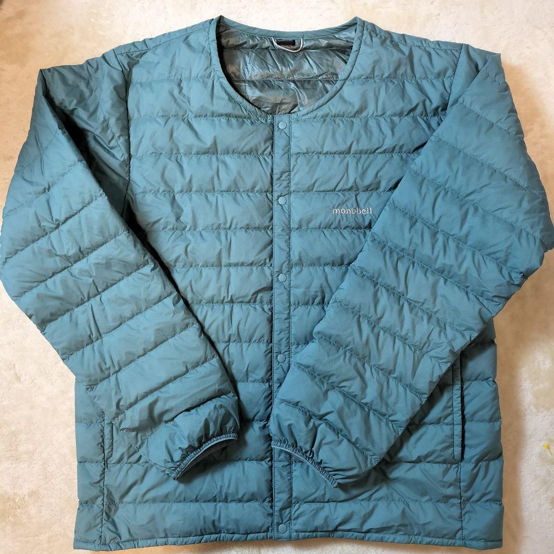 美品】モンベルmont-bellスペリオダウンジャケットブルーグリーンXL