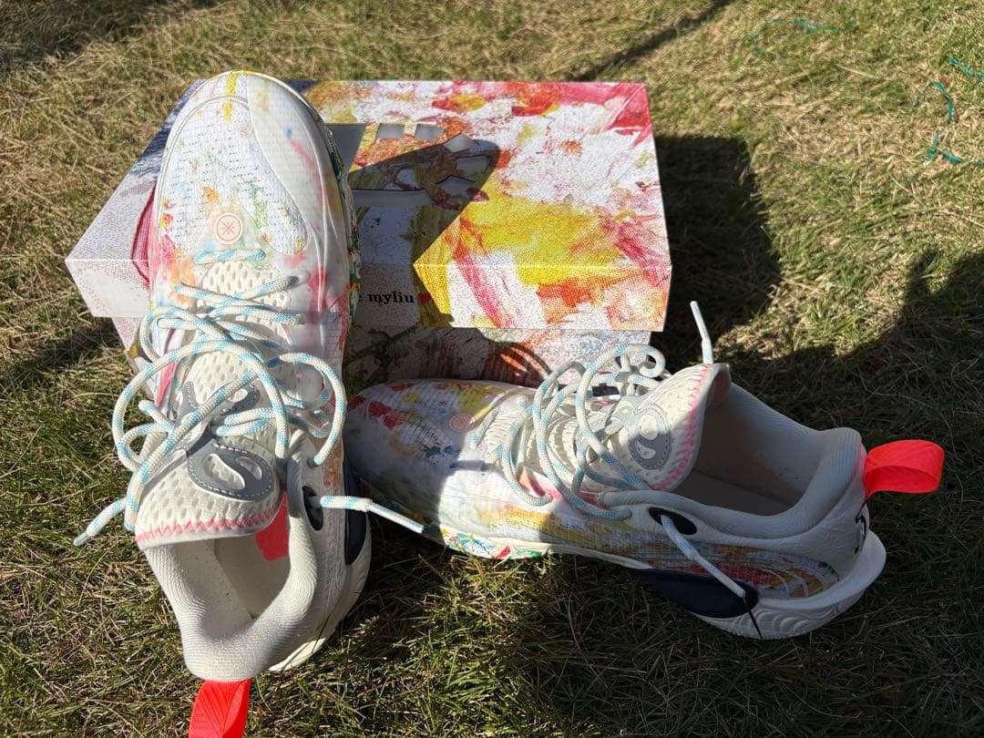 LI-NING ABPV009-3バスケットシューズ ホワイト/マルチカラー