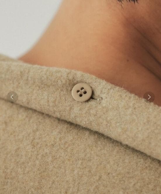 【新品タグ付き】OPAQUE.CLIP 《マフラー付き》ウール混ノーカラーコート