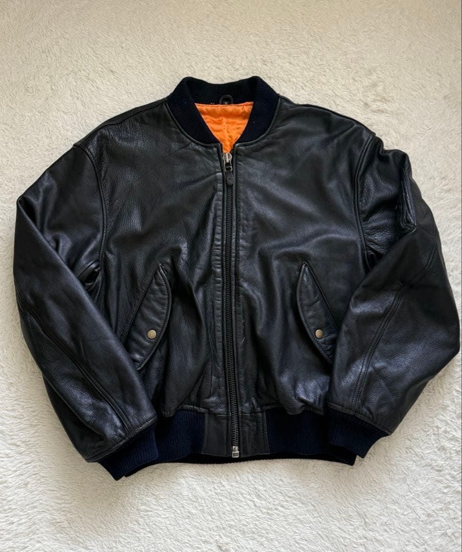 本革 レザー ボンバージャケット MA1