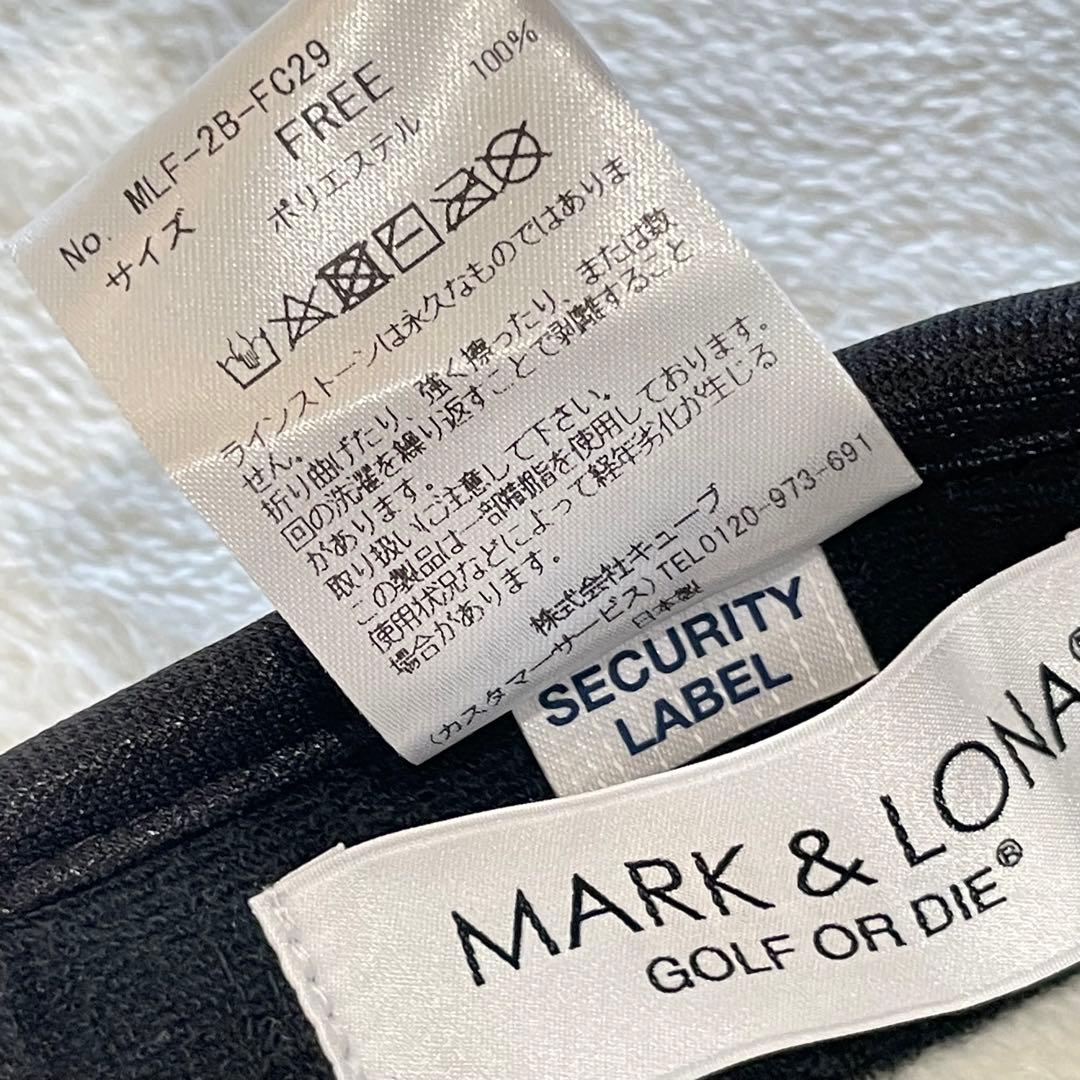 マークアンドロナ　スカル　サンバイザー　ラインストーン　ゴールド金具　ゴルフ　黒