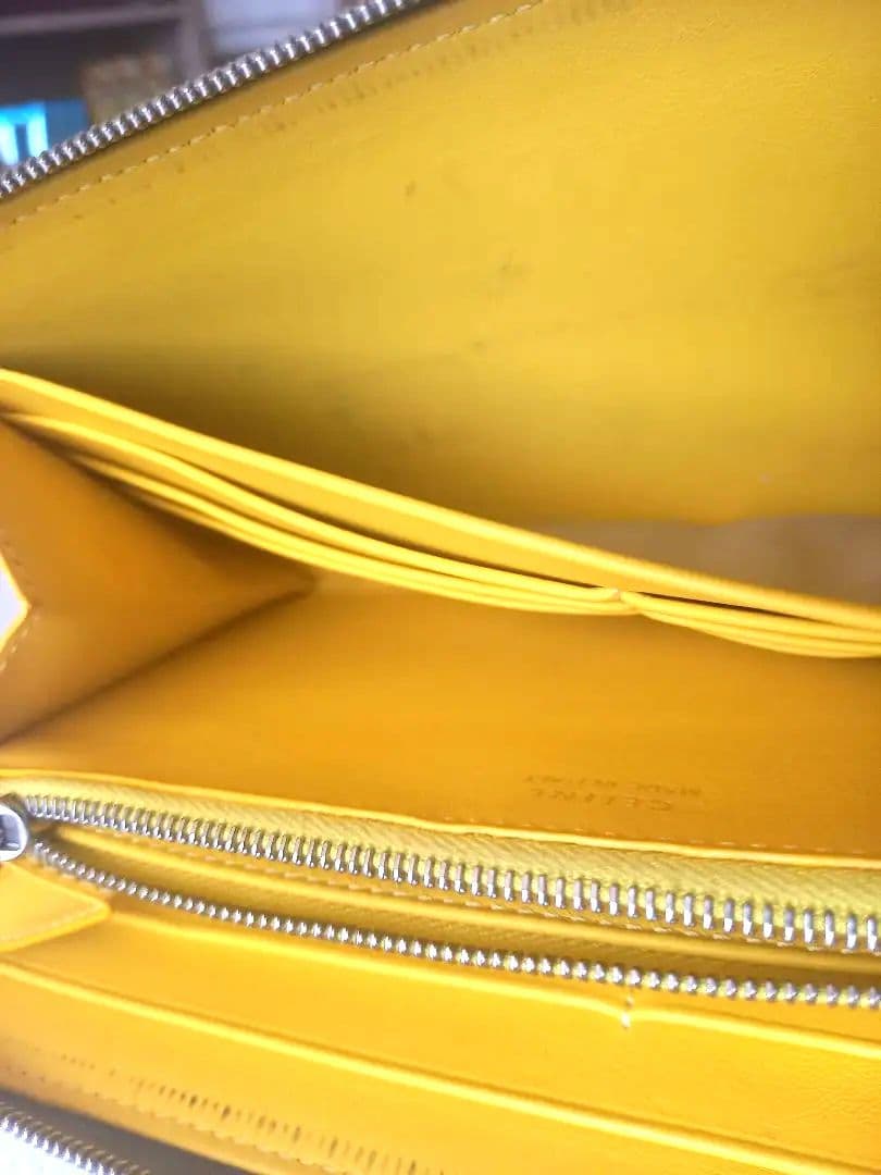 CELINE セリーヌ 長財布 スリ グレージュ 内側イエローの通販はau PAY