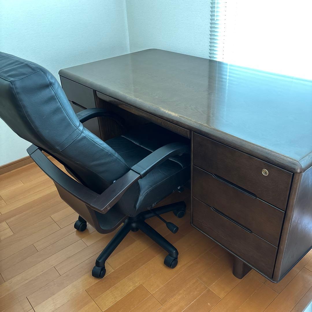 カリモク karimoku コロニアル 両袖机 学習机 書斎机　アンティーク