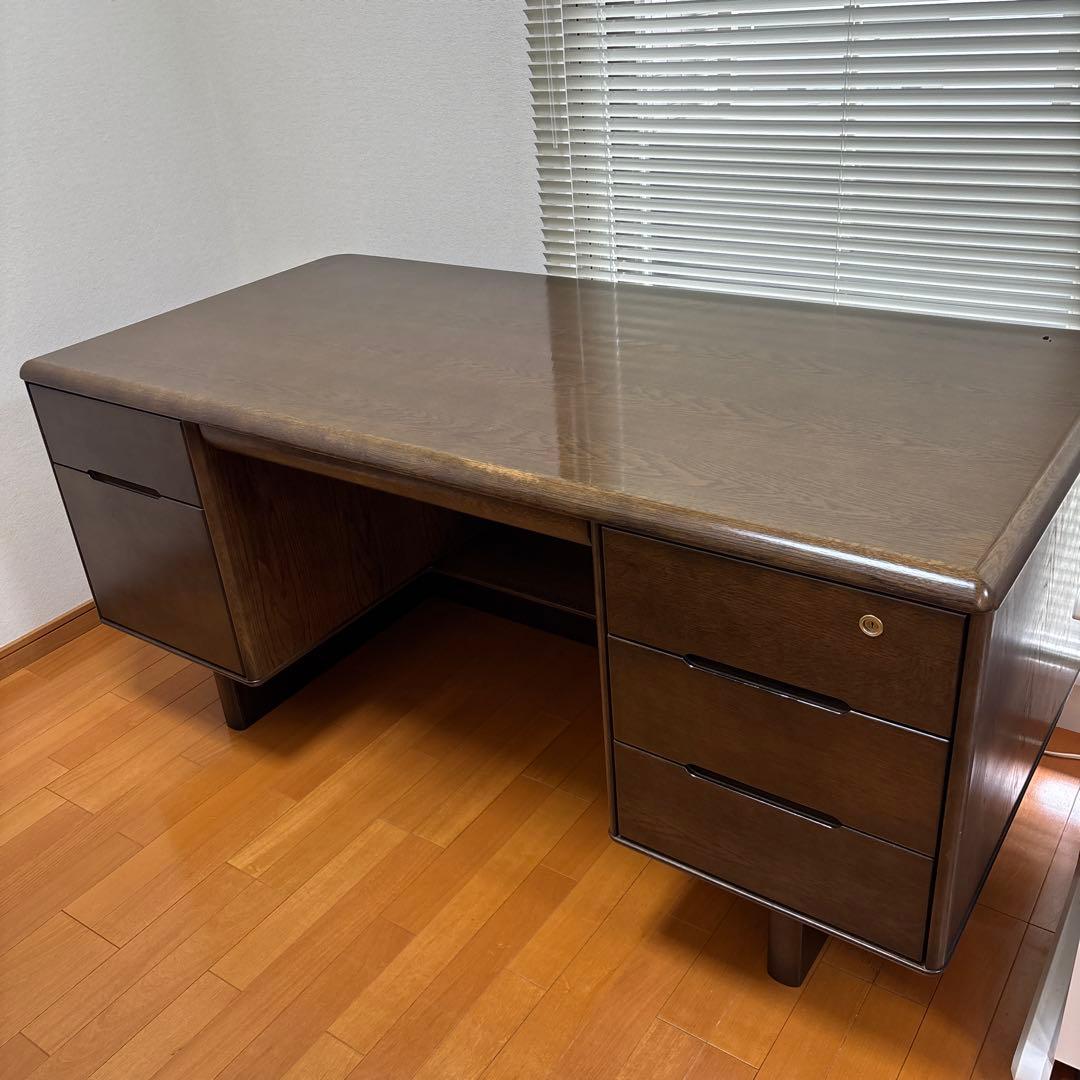 カリモク karimoku コロニアル 両袖机 学習机 書斎机　アンティーク