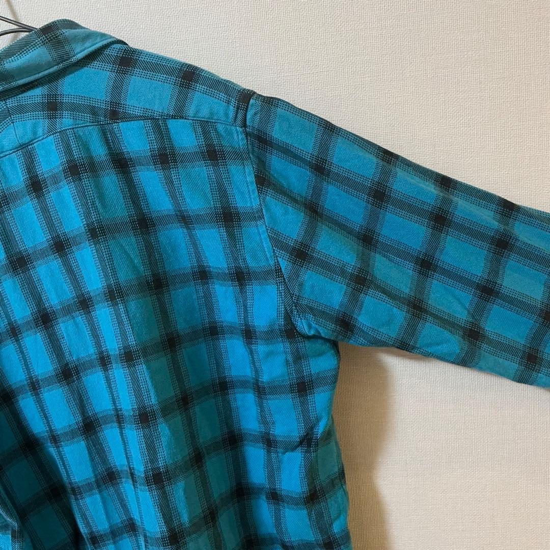 N.HOOLYWOODオンブレチェックシャツM相当ブルー系シャドーチェック日本