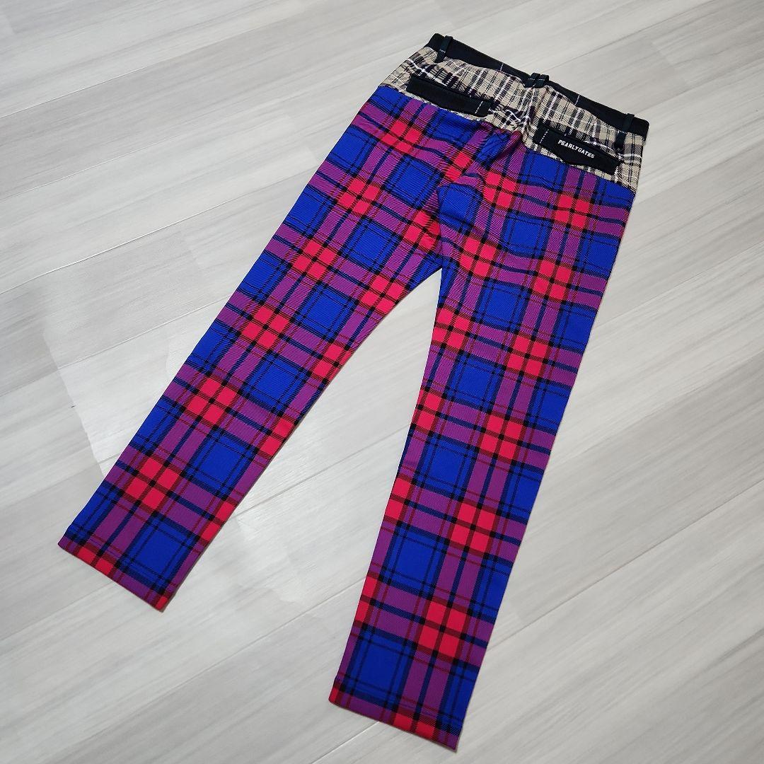 美品☆PEARLY GATES☆2023ゴルフストレッチパンツ4Mマルチチェック