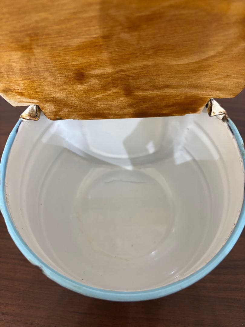 フランスアンティーク ホーロー キャニスター ローズガーランド　ローズバンド