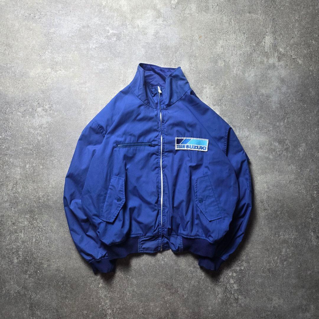 激レアTEAMSUZUKIスズキリバーシブルナイロンジャケット短丈企業ロゴLL