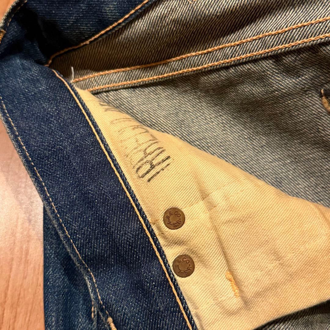 【真紺】LEVI‘S 501XX LVC1937 W35鬼ヒゲ ハチノス