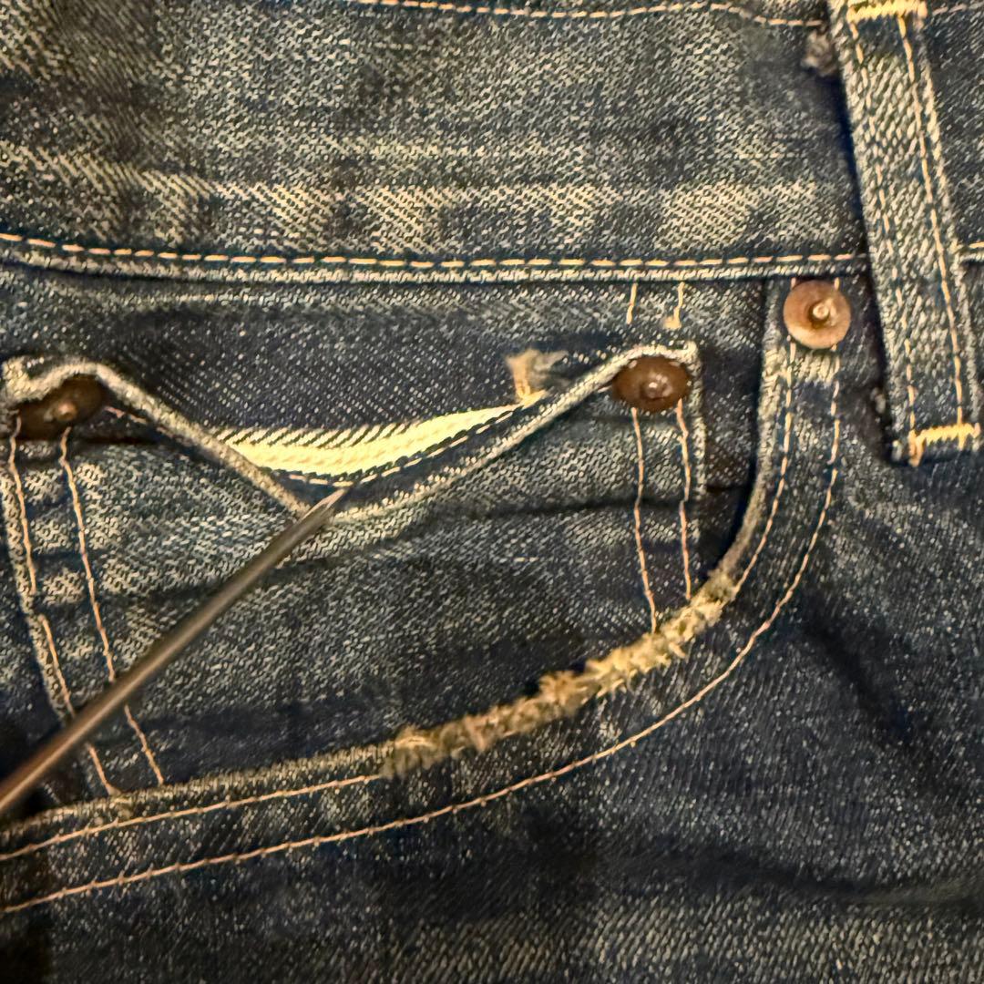 【真紺】LEVI‘S 501XX LVC1937 W35鬼ヒゲ ハチノス