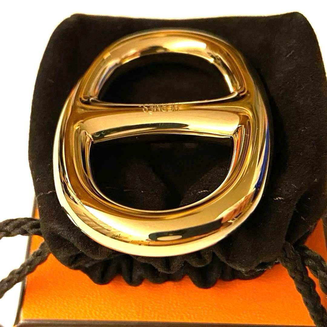 極美品 人気 エルメス スカーフリング シェーヌダンクル ゴールド 金 高級