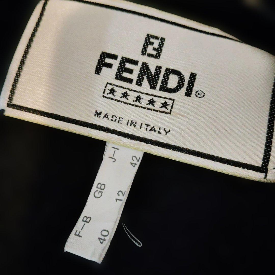 FENDI　Aラインウールロングコート　黒