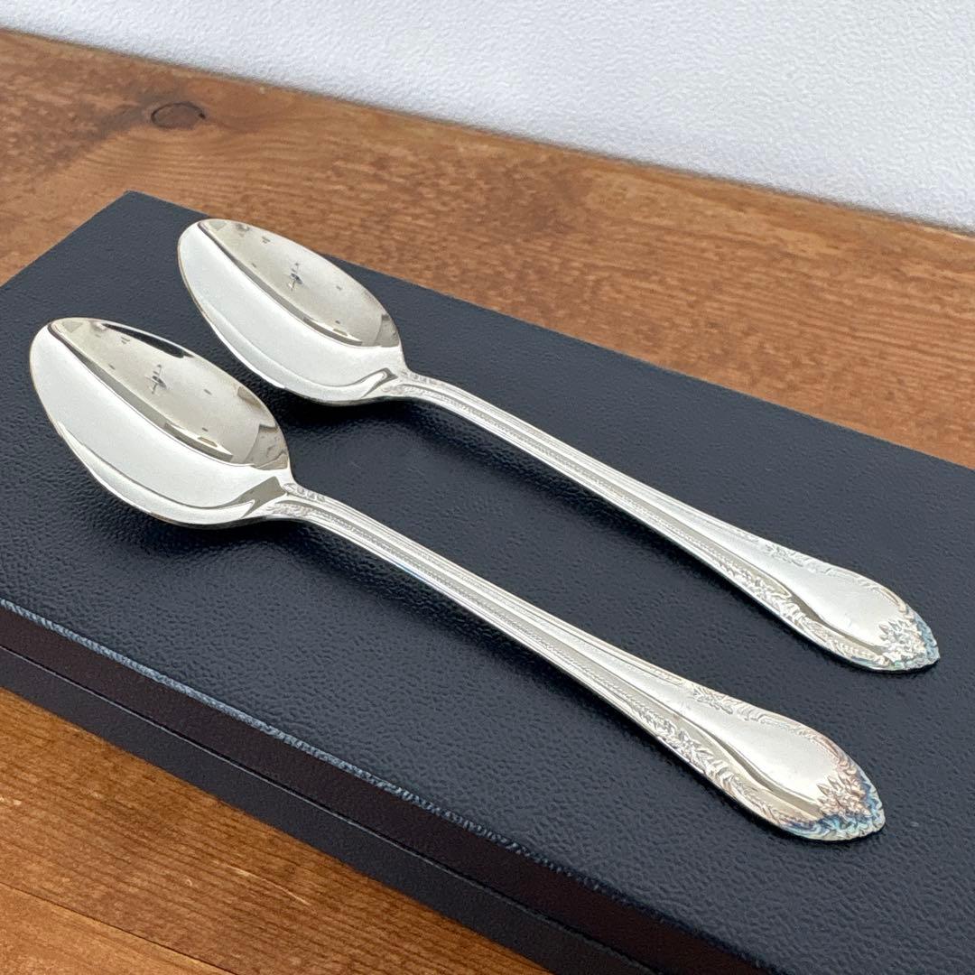 未使用　ラッキーウッド　SILVER950 スプーン2本　純銀製　シルバー950