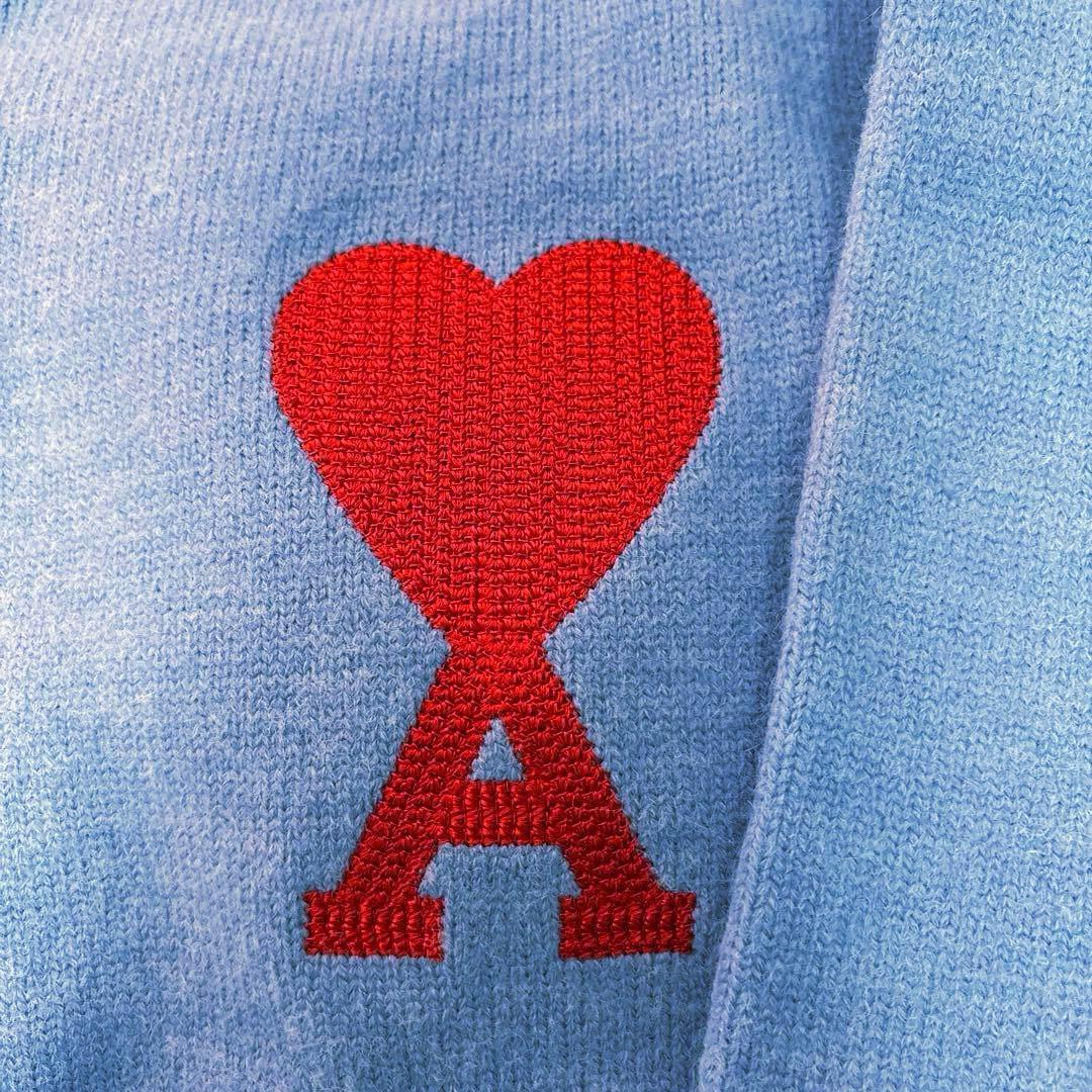 翌日発送 AMI PARIS アミパリス セーター ニット 水色 青 - メルカリ