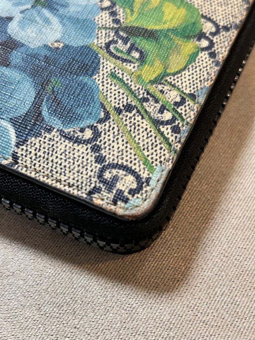 GUCCI グッチ　長財布　GGブルームス　ラウンドファスナー