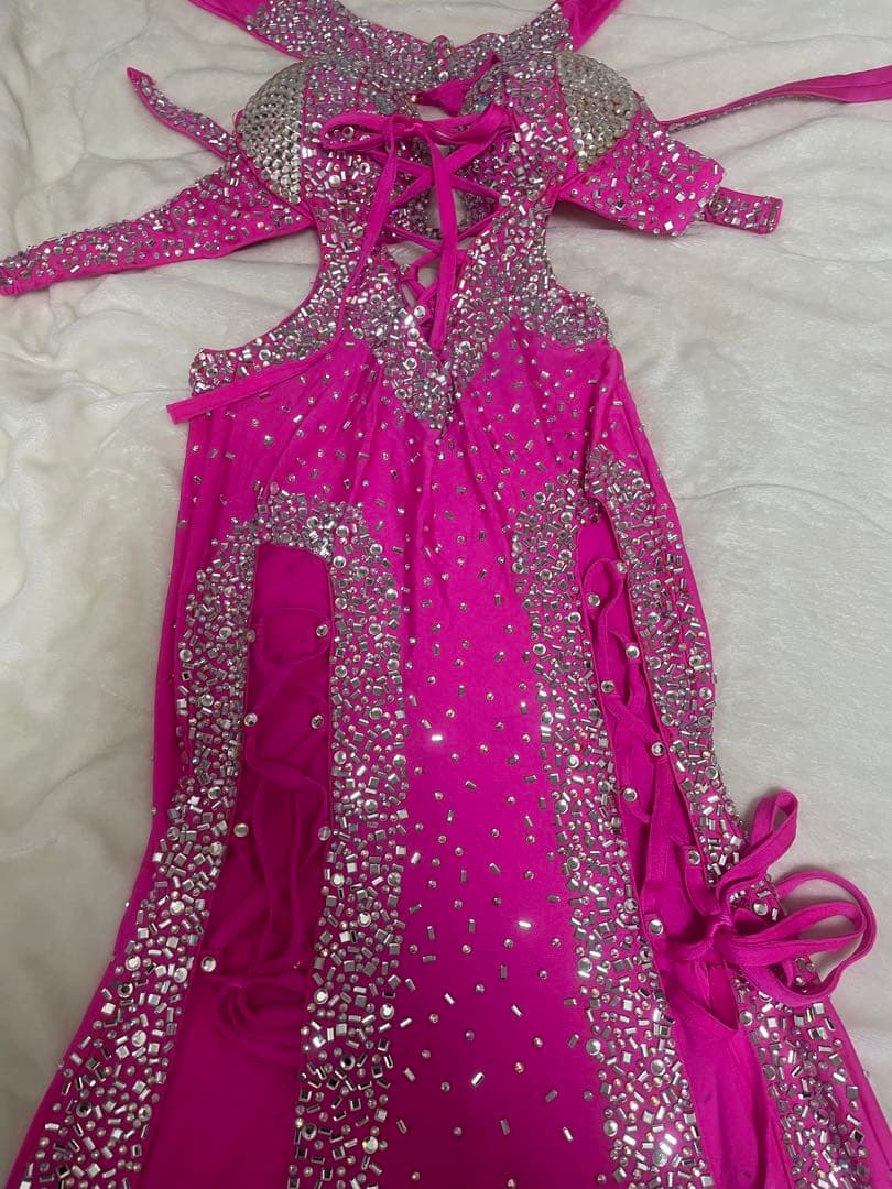 Mintra様　ベリーダンス衣装4Mさん購入Aziza?ピンクワンピ