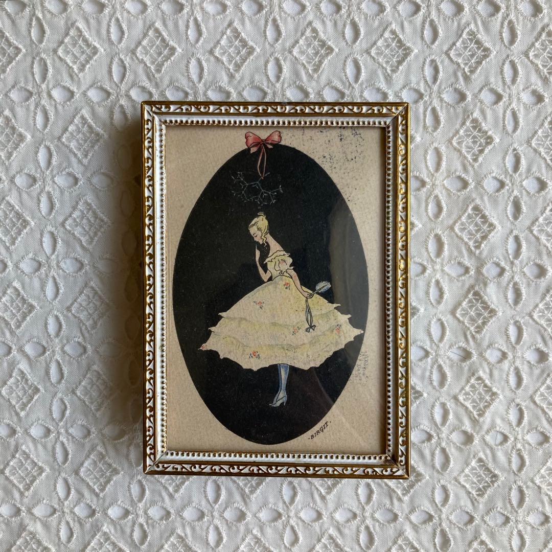 繊細な装飾が美しいアンティークフレーム（1922年BIRGITミニカード入り）①