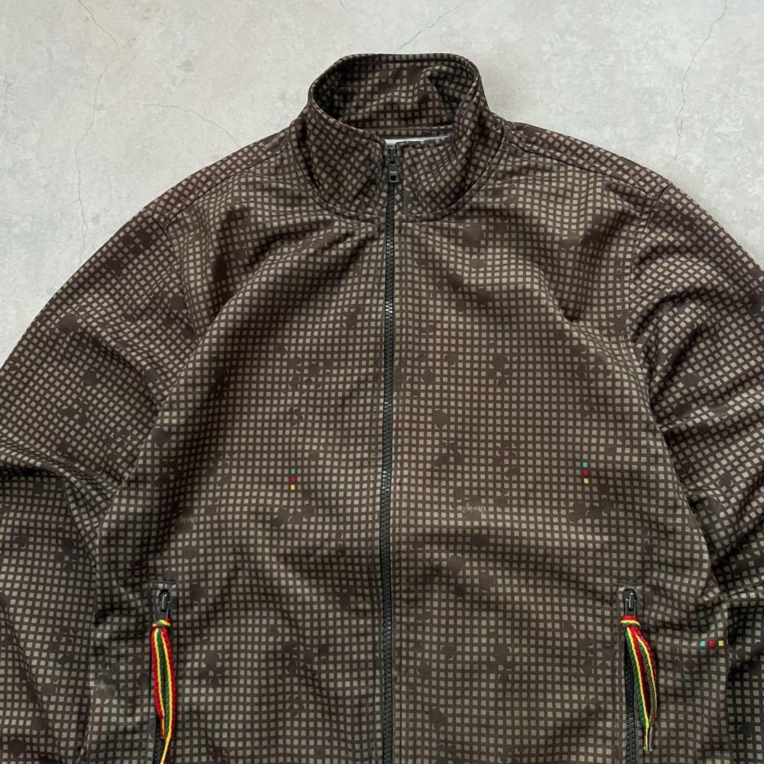 STUSSY ステューシー トラックジャケット ブラウン グラフチェック