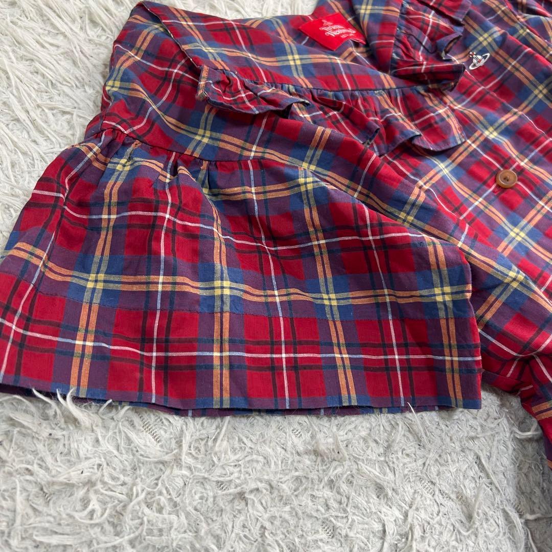 17770✨ヴィヴィアンウエストウッド タータンチェックギャザー袖シャツ