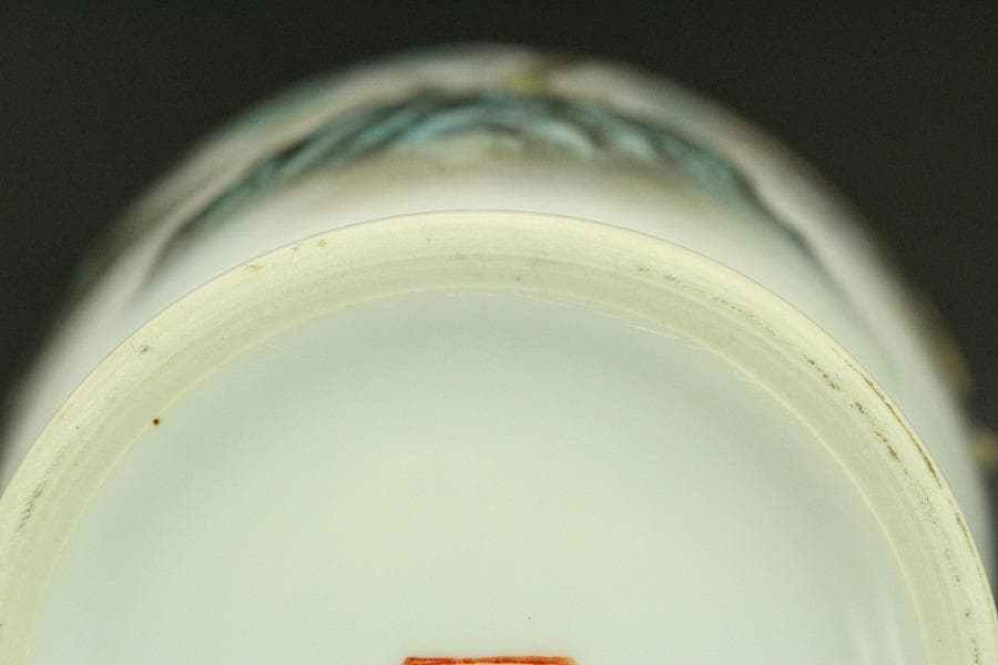 中国美術 景徳鎮 色絵 山水画 題詞紋 瓶 美品 911 - メルカリ