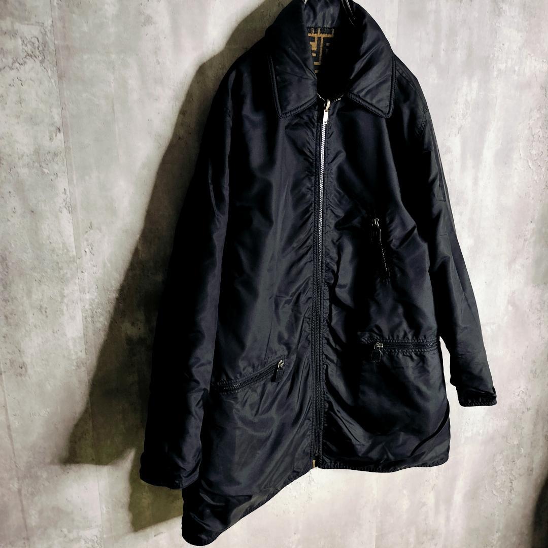 【アーカイブ】フェンディ ズッカ総柄 リバーシブル ジップコート L 伊製