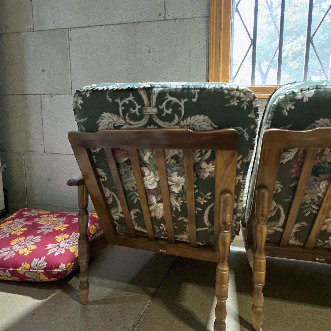 【ヴィンテージ✨】カリモク コロニアル 花柄 希少 セパレート3人掛け 猫足