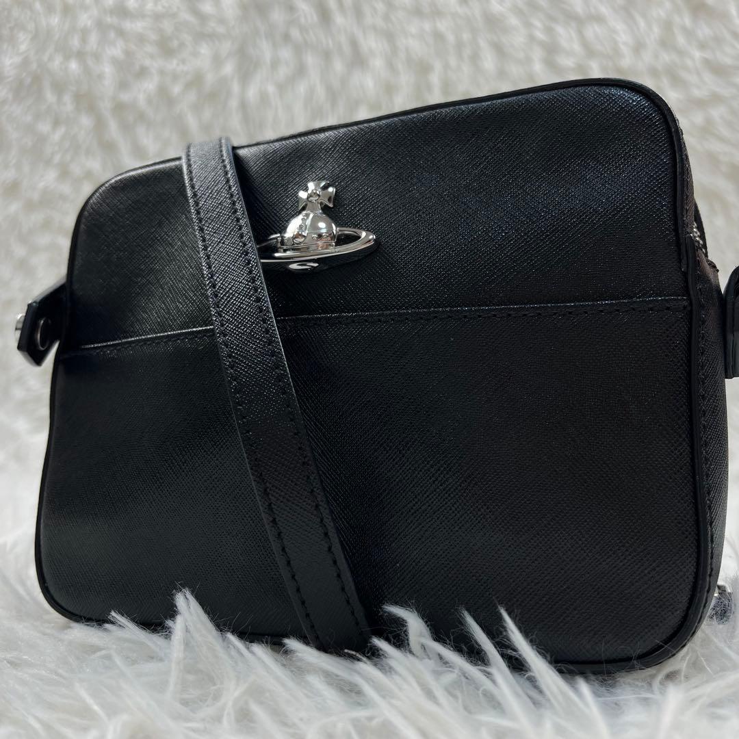 極美品✨ヴィヴィアンウエストウッド ショルダーバッグ レザー オーブ 黒