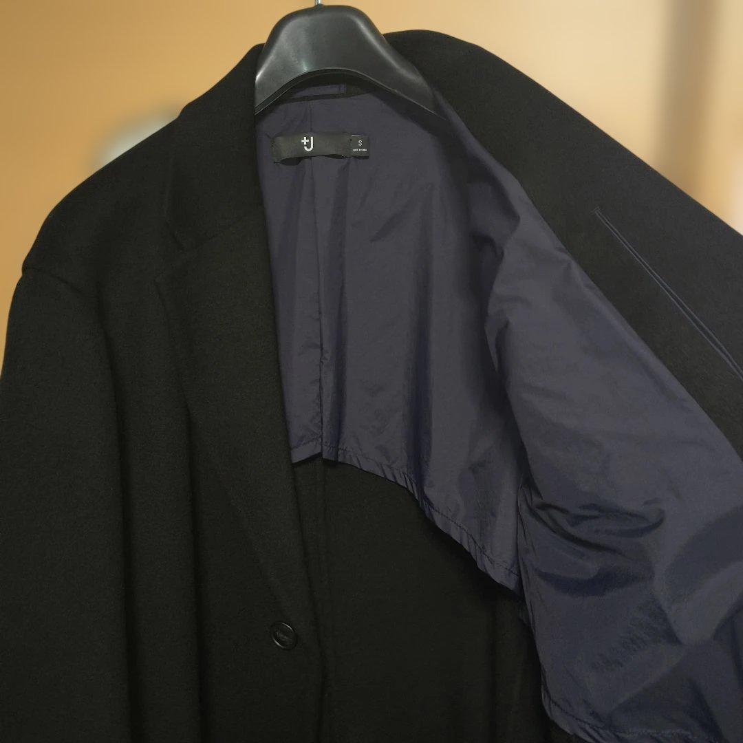 UNIQLO+J カシミヤブレンドオーバーサイズチェスターコート　ブラック　S