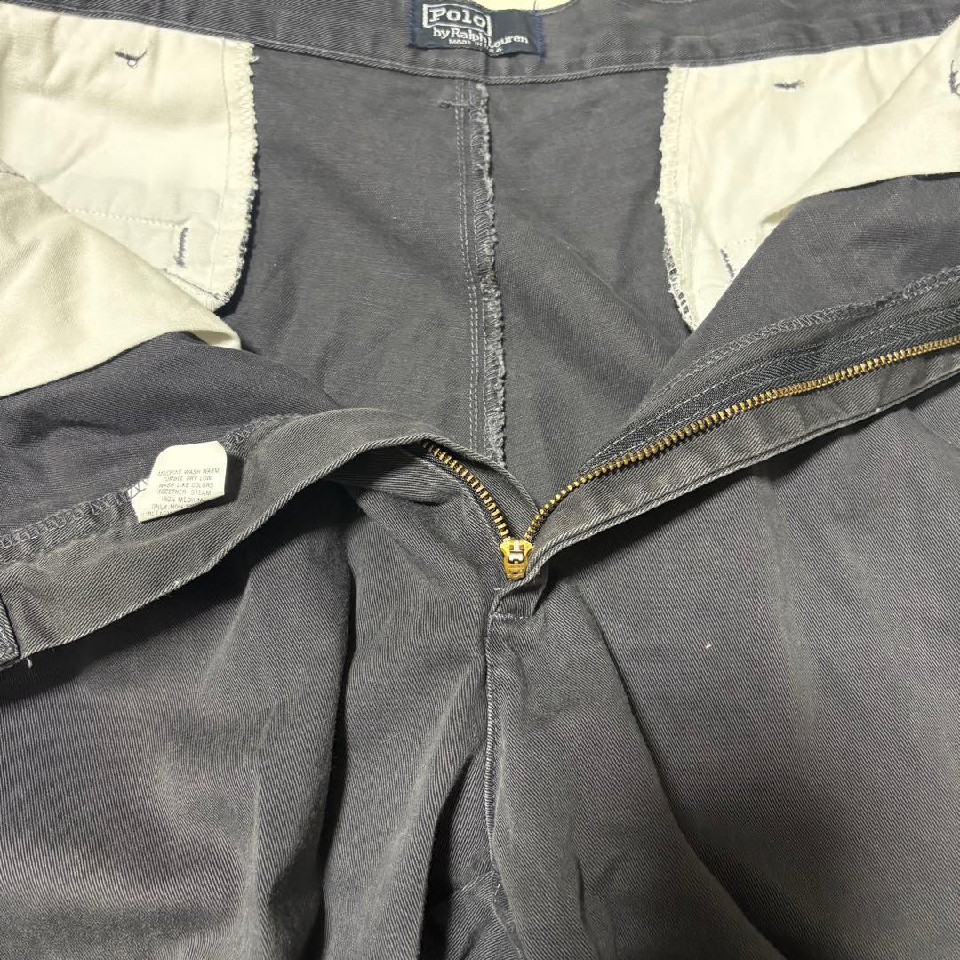 90s USA製 ポロ チノ ゴルフ ブラック チャコール ラルフローレン