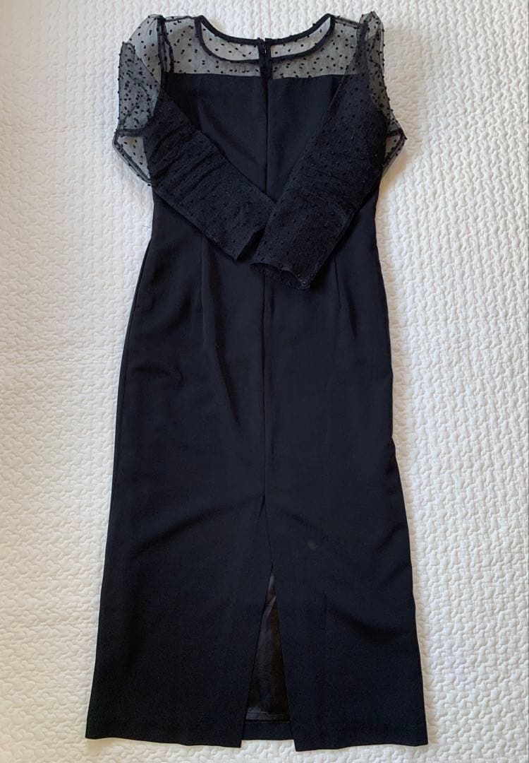 niana ドットチュール切替ワンピース S 黒 2WAY仕様　パーティー結婚式