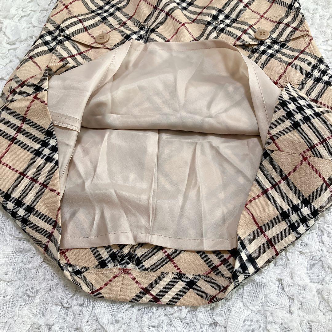 バーバリーブルーレーベル　ノースリーブワンピース　肩リボン　ノバチェック　38