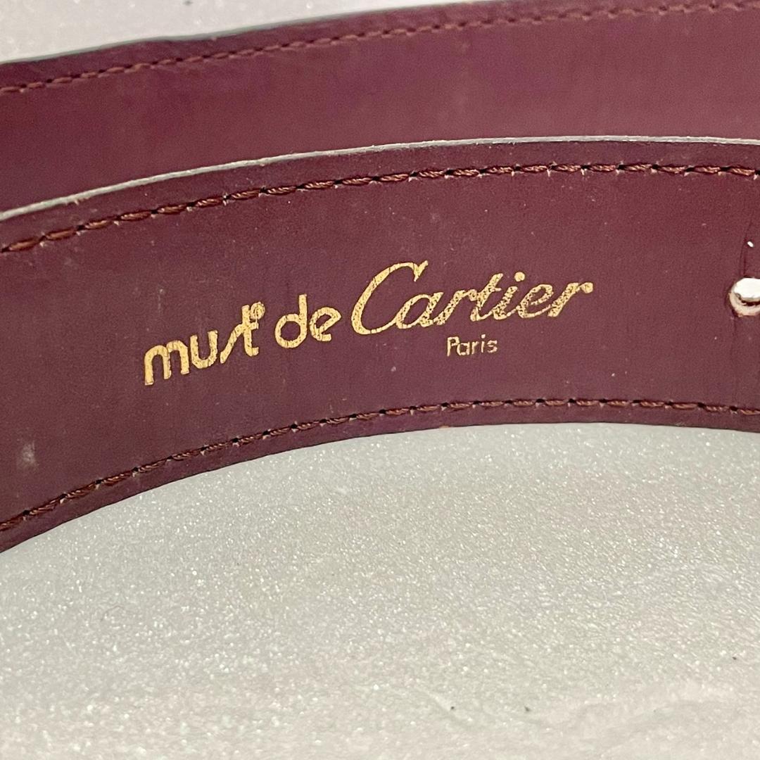 Cartier カルティエ レザーベルト ボルドー×ゴールドバックル