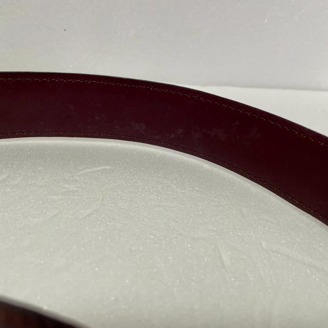 Cartier カルティエ レザーベルト ボルドー×ゴールドバックル