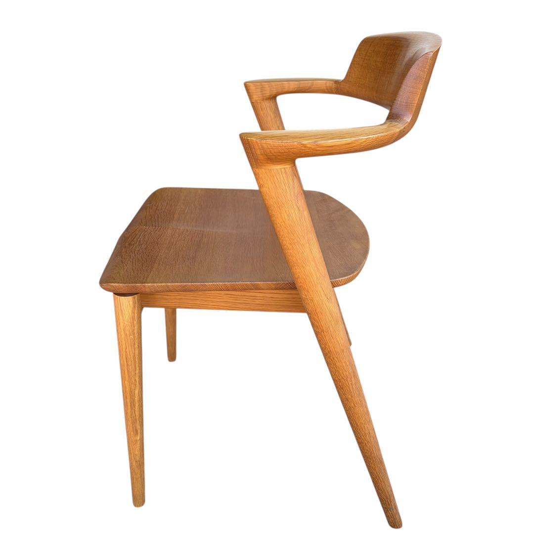 【美品】飛騨産業　SEOTO セミアームチェア（板座）KD201AN 2脚セット