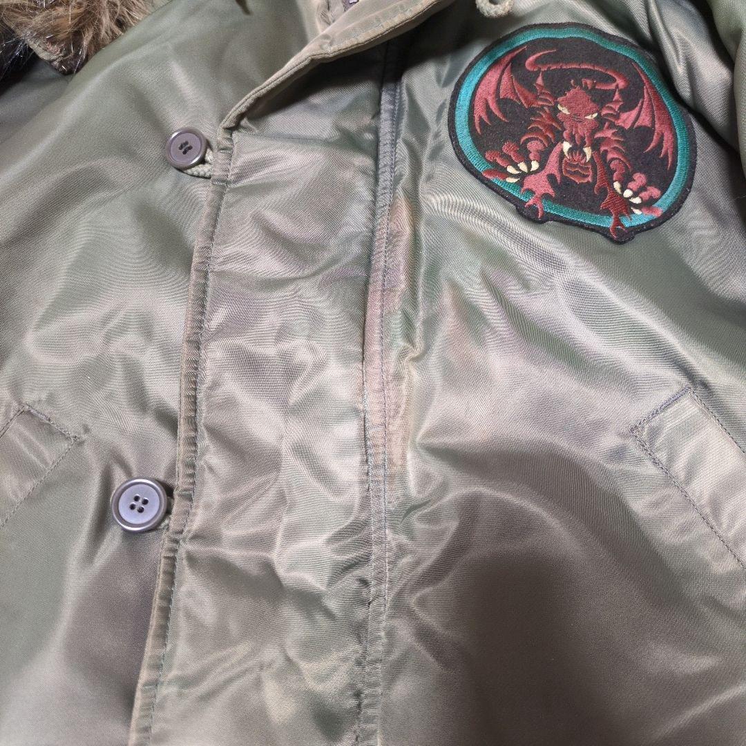 希少モデル✨AVIREX N-2B RED DRAGON ワッペン L カーキ